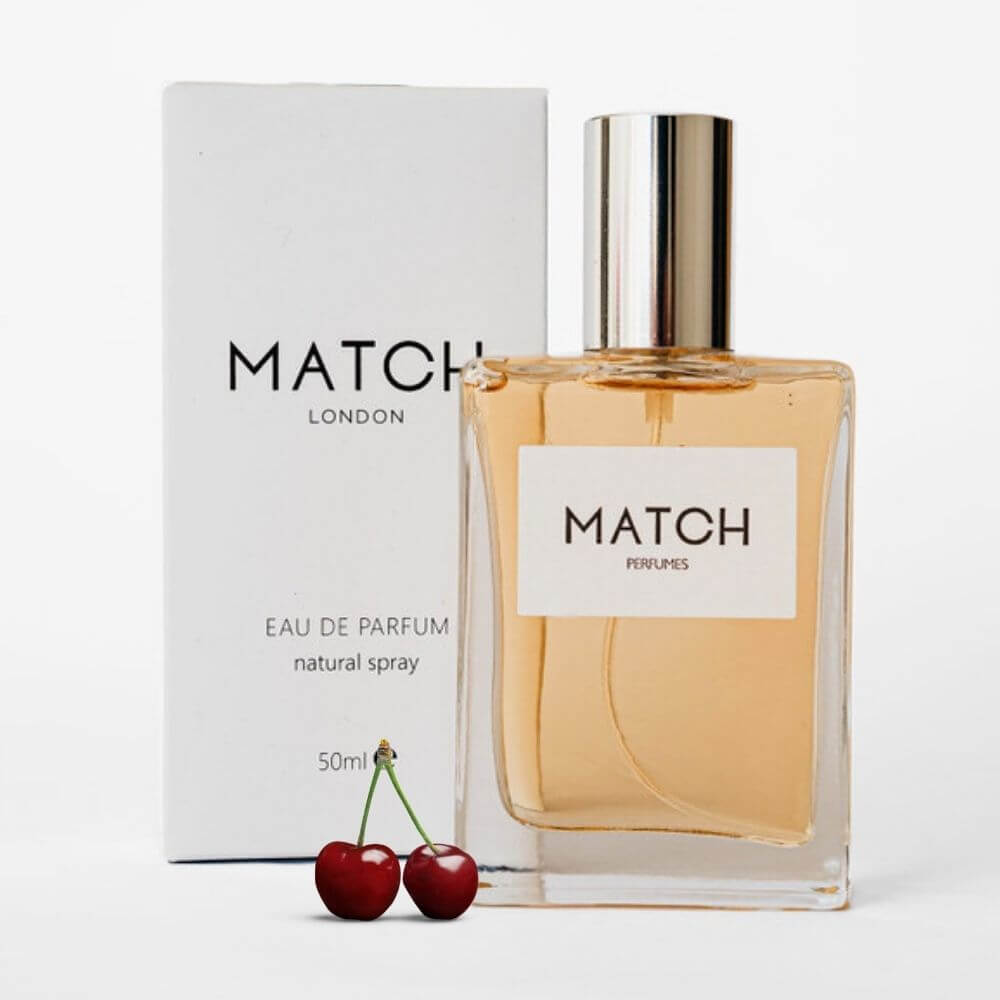 Lost Cherry inspired perfume bottle with cherry fragrance design