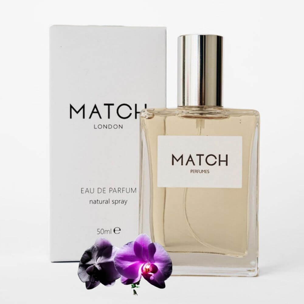 Black Orchid inspired perfume bottle and luxury packaging
